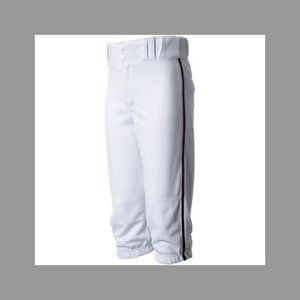 Champro Triple Crown Piped Baseball Youth Knicker Pant - White/Black -Size Small